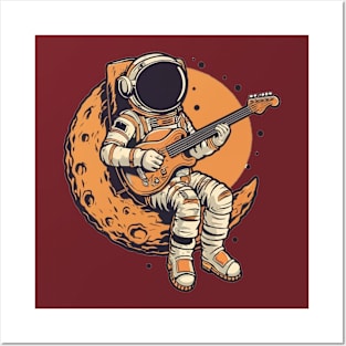 Moon Guitar Posters and Art